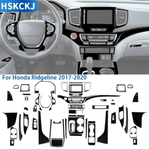 for honda ridgeline pilot 2017 2023 accessories piano black plasti car interior gear door dash frame full set cover trim sticker
