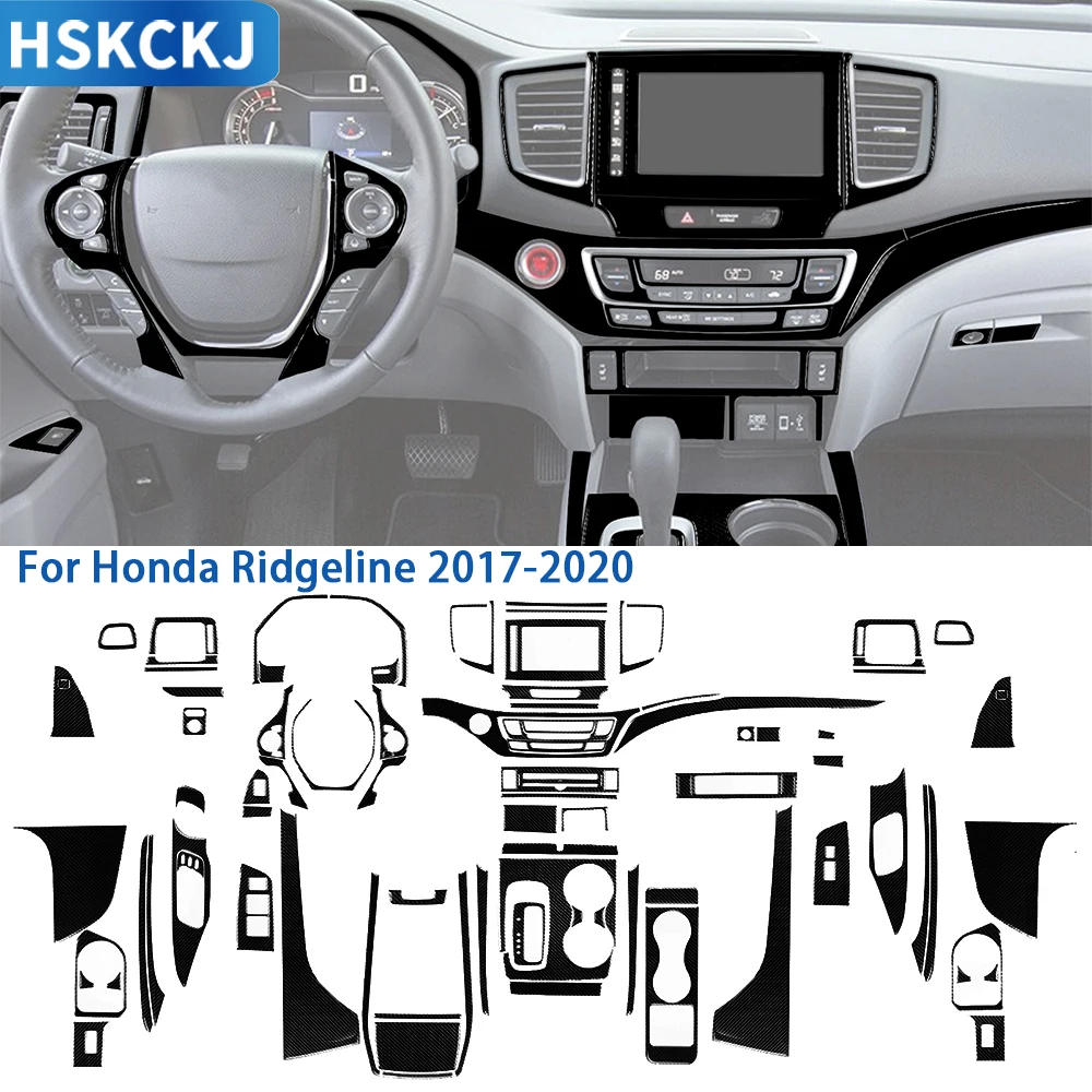 for honda ridgeline pilot 2017 2023 accessories piano black plasti car interior gear door dash frame full set cover trim sticker for honda ridgeline pilot 2017 2023 accessories piano black plasti car interior gear door dash frame full set cover trim sticker