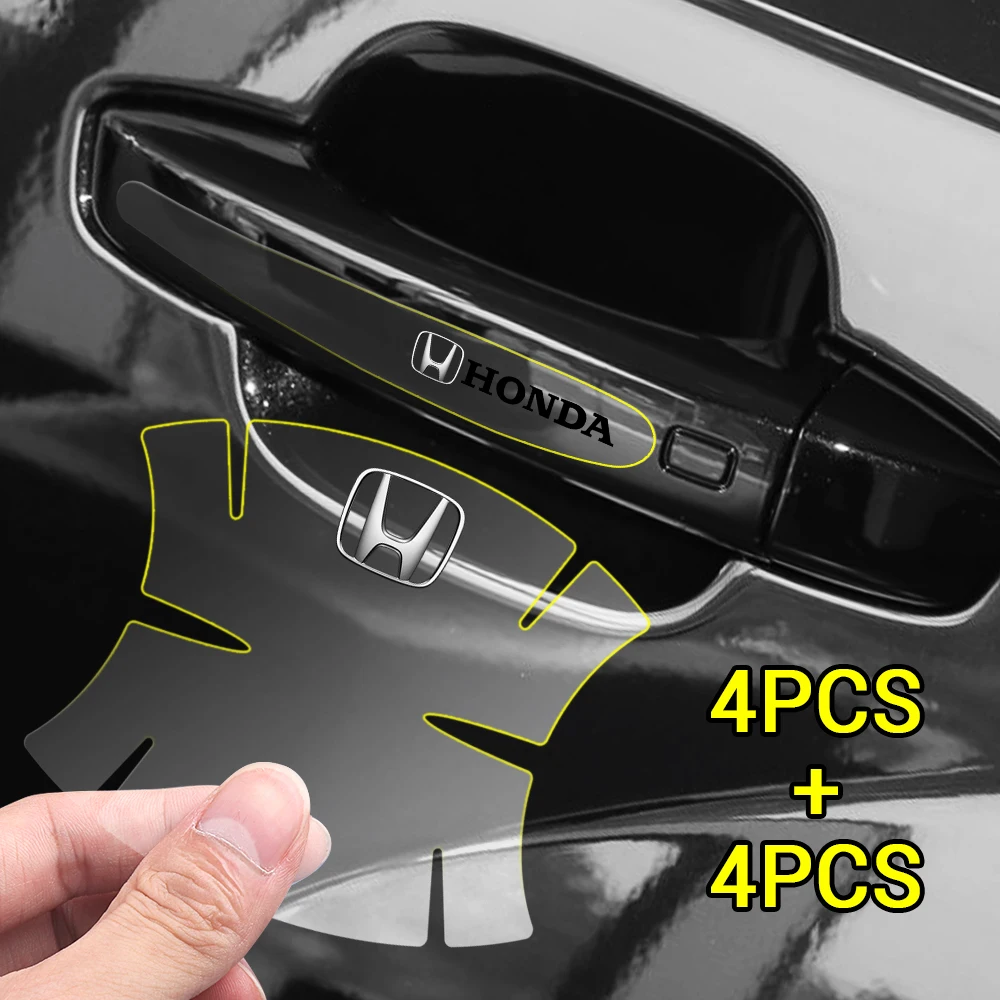 4/8pcs transparent car door handle anti scratch protector stickers for honda accord mugen cr v ur v fit city civic jazz odyssey 4/8pcs transparent car door handle anti scratch protector stickers for honda accord mugen cr v ur v fit city civic jazz odyssey