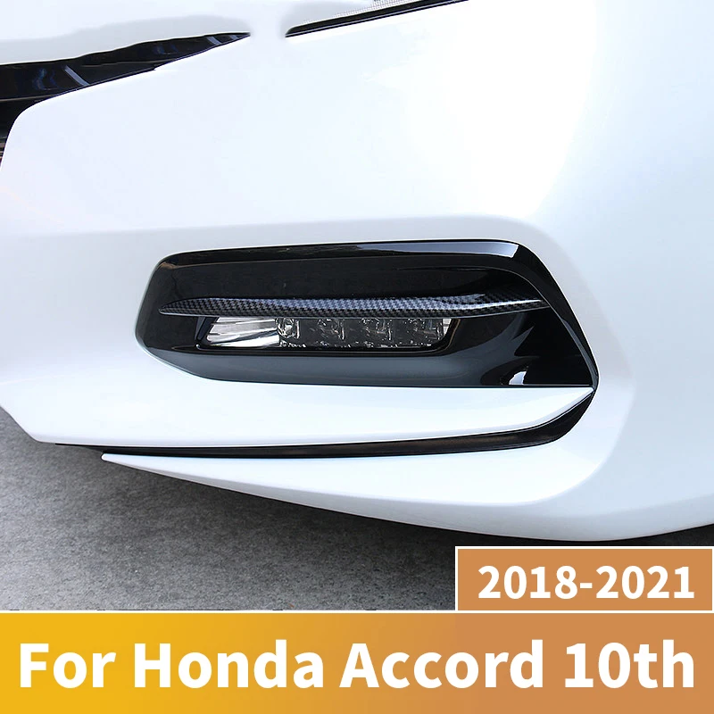 for honda accord x 10th 2018 2021 carbon fiber car front fog light lamp bumper covers trim stickers exterior styling for honda accord x 10th 2018 2021 carbon fiber car front fog light lamp bumper covers trim stickers exterior styling