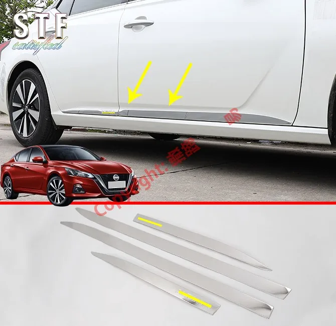 stainless steel chrome side door body molding trim for nissan altima mk7 2019 2020 car accessories stickers stainless steel chrome side door body molding trim for nissan altima mk7 2019 2020 car accessories stickers