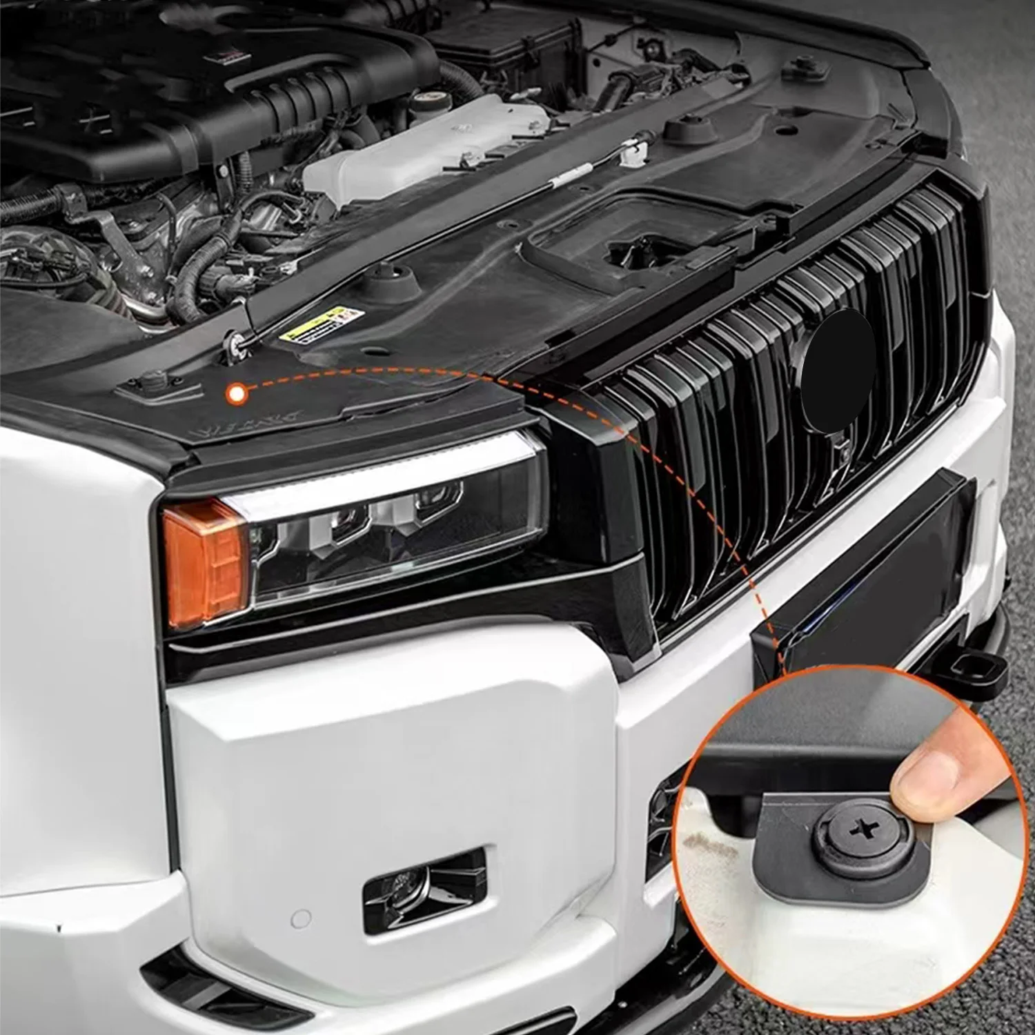 for toyota land cruiser prado j250 lc250 2024 2025 2026 car engine cover cabin protection plate cover black 2pcs for toyota land cruiser prado j250 lc250 2024 2025 2026 car engine cover cabin protection plate cover black 2pcs