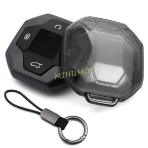 for jetour t2 2024 2025 2026 car key fob cover case holder ring keychain accessories black transparent