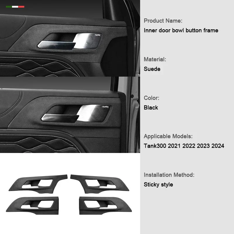 top suede overlays interior trim cover for great wall wey tank 300 2021 2022 2023 gear shift knob cover, door panel, air outlet top suede overlays interior trim cover for great wall wey tank 300 2021 2022 2023 gear shift knob cover, door panel, air outlet