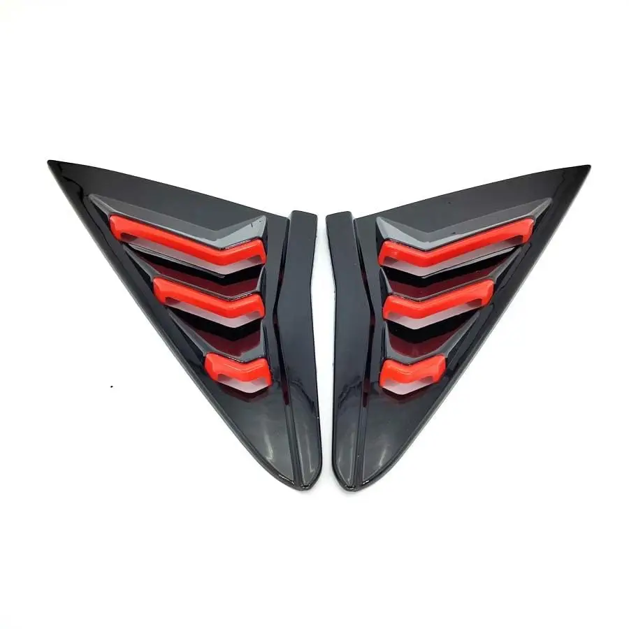 rear side vent window louver cover black+red for honda civic hatchback 2016 2021 rear side vent window louver cover black+red for honda civic hatchback 2016 2021
