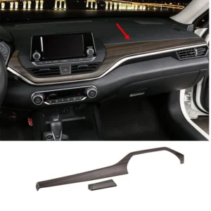 fit for nissan altima 2019 2023 2024 abs carbon fiber wood grain center dashboard center console panel interior cover trim