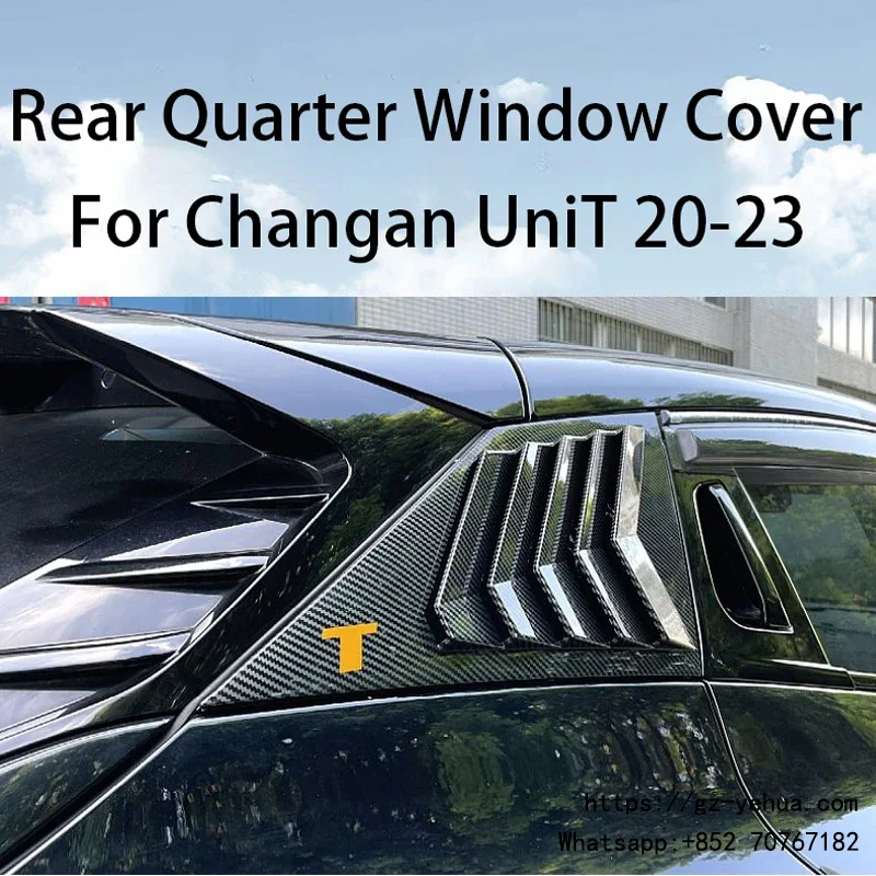 for changan uni t unit 2020 2023 rear quarter window cover carbon fiber look decorative automobiles parts accesorios para auto for changan uni t unit 2020 2023 rear quarter window cover carbon fiber look decorative automobiles parts accesorios para auto