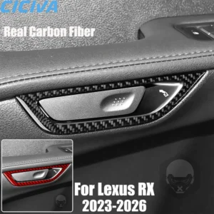 real carbon fiber car accessories door handle frame trim cover soft sticker for lexus rx300 rx350h rx500h 2023 2024 2025 2026