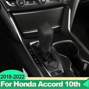 for honda accord x 10th 2018 2019 2020 2021 2022 hybrid leather car gear shift knob cover non slip grip handle protective case