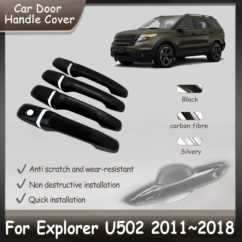 for ford explorer u502 2011~2018 car door handle cover stickers trim gloss black decoration exterior auto accessories 2013 2014 for ford explorer u502 2011~2018 car door handle cover stickers trim gloss black decoration exterior auto accessories 2013 2014