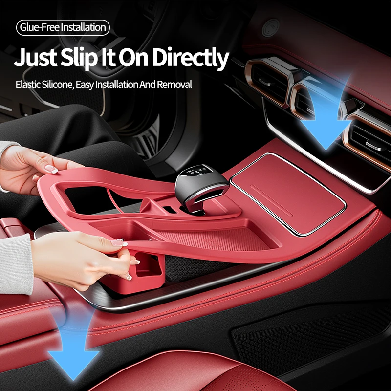 for jetour x70 plus silicone center console armrest storage box & gear shifter panel anti slip mat interior tuning for jetour x70 plus silicone center console armrest storage box & gear shifter panel anti slip mat interior tuning