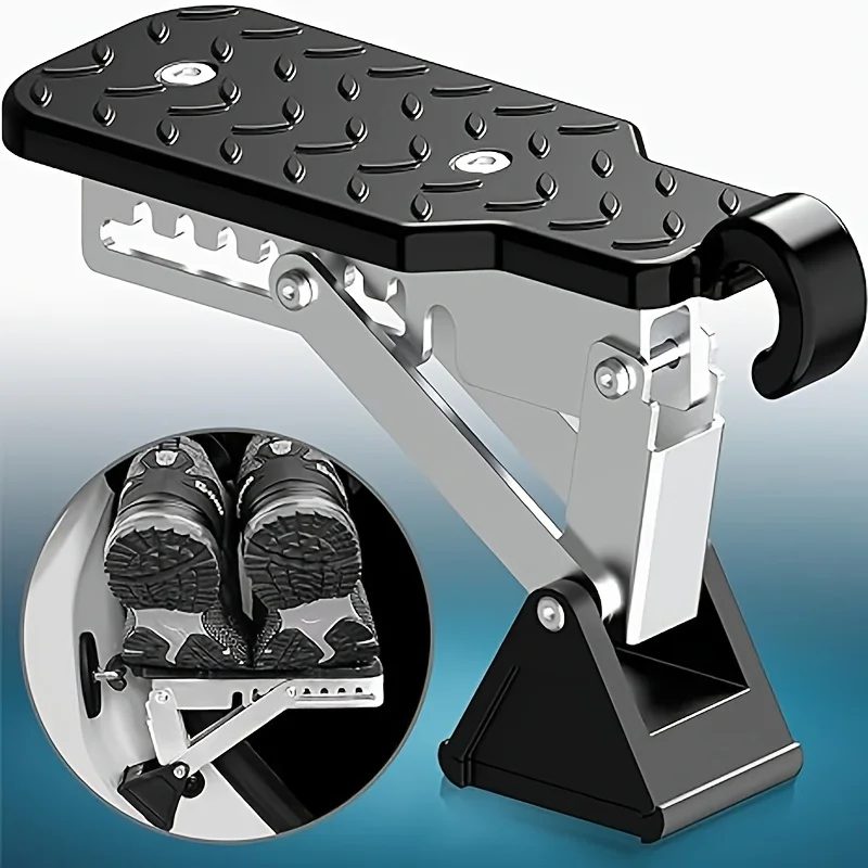 chrome plated aluminum alloy car foot pedal step board with hook, universal vehicle auxiliary running boards for easy access chrome plated aluminum alloy car foot pedal step board with hook, universal vehicle auxiliary running boards for easy access