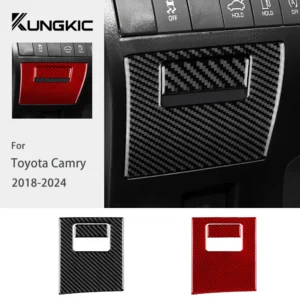 real soft carbon fiber for toyota camry 2018 2019 2020 2021 2022 2023 2024 lhd rhd car driver side storage box handle panel trim