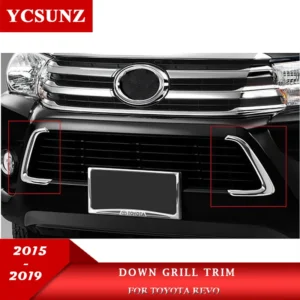 chrome decorative down grille trim for toyota hilux revo 2016 2017 2018 2019 2020 2021 2022 car styling double cabin ycsunz
