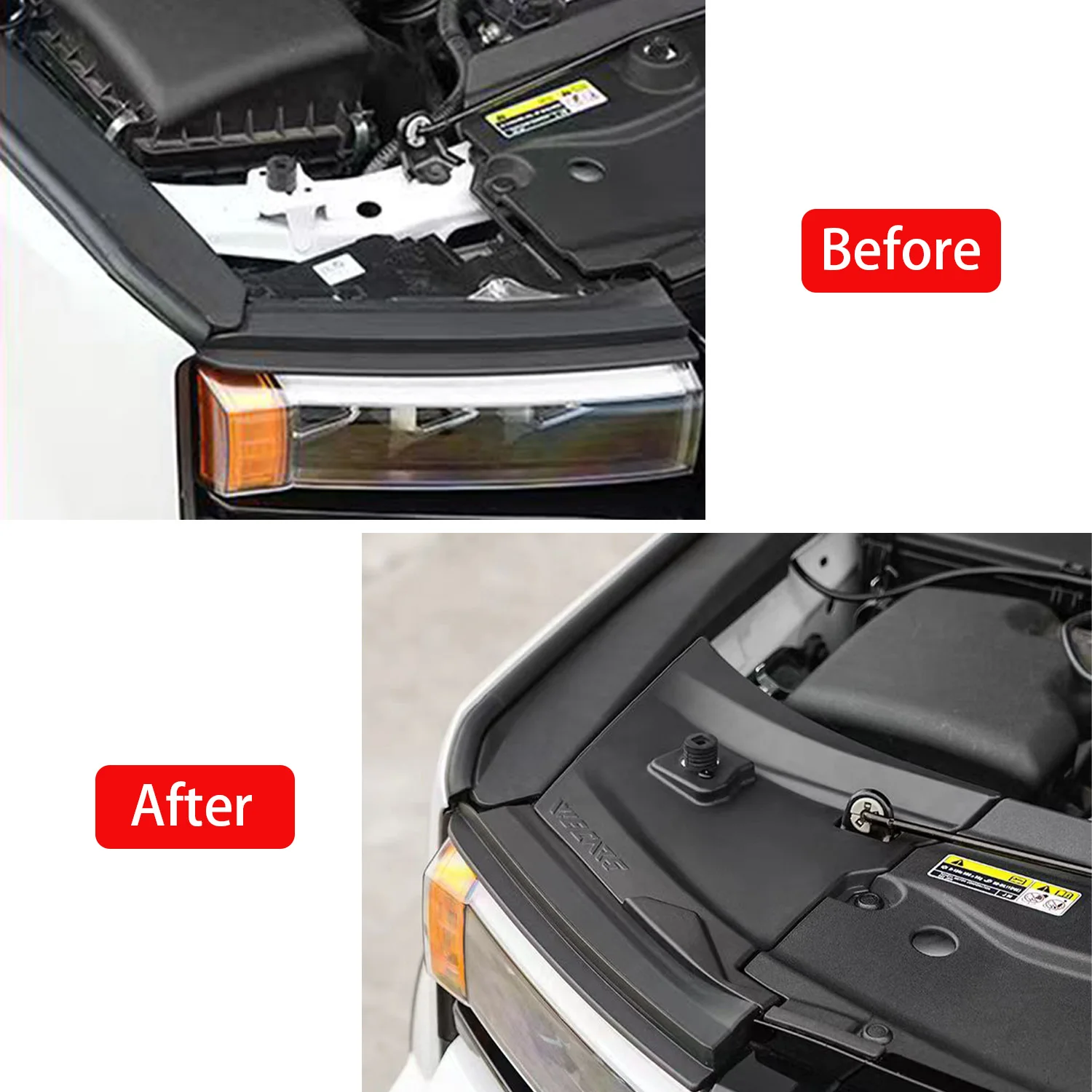 for toyota land cruiser prado j250 lc250 2024 2025 2026 car engine cover cabin protection plate cover black 2pcs for toyota land cruiser prado j250 lc250 2024 2025 2026 car engine cover cabin protection plate cover black 2pcs