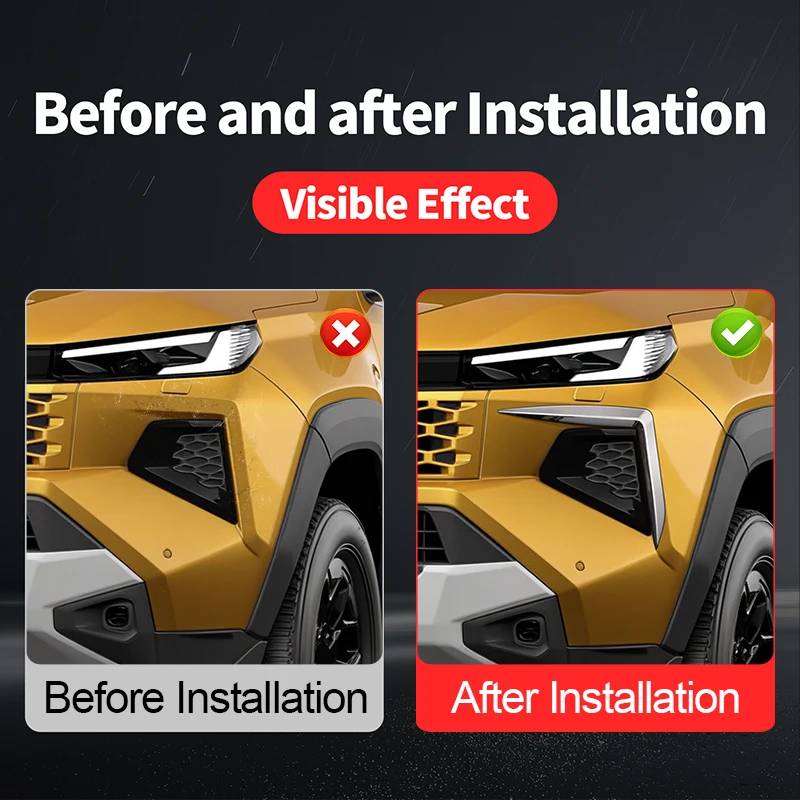 for 2026 toyota hilux hilux pickup truck front fog light upper trim strip abs decorative modification exterior decoration automo for 2026 toyota hilux hilux pickup truck front fog light upper trim strip abs decorative modification exterior decoration automo