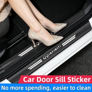 for infiniti q50 q30 qx70 fx50s q60 q70 qx80 qx30 ex fx car threshold strip carbon fiber car trunk door sill protection sticker