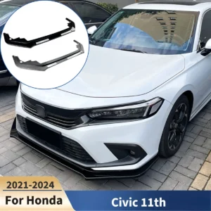 for honda civic 11th 2021 2024 car front bumper splitter lip body kits side skirts front blade automobiles diffuser tuning