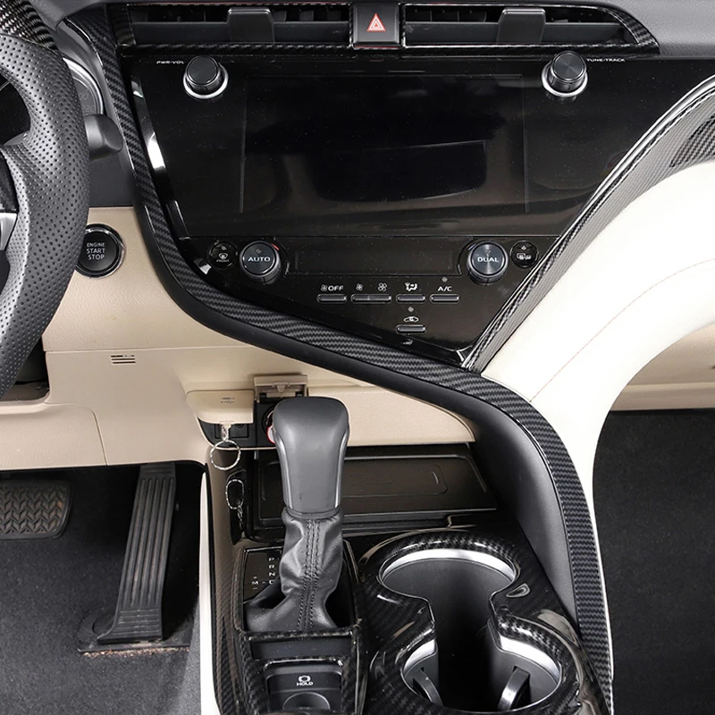 for toyota camry xv70 2018 2020 2023 lhd central console strip cover trim moulding interior accessories abs carbon fiber for toyota camry xv70 2018 2020 2023 lhd central console strip cover trim moulding interior accessories abs carbon fiber