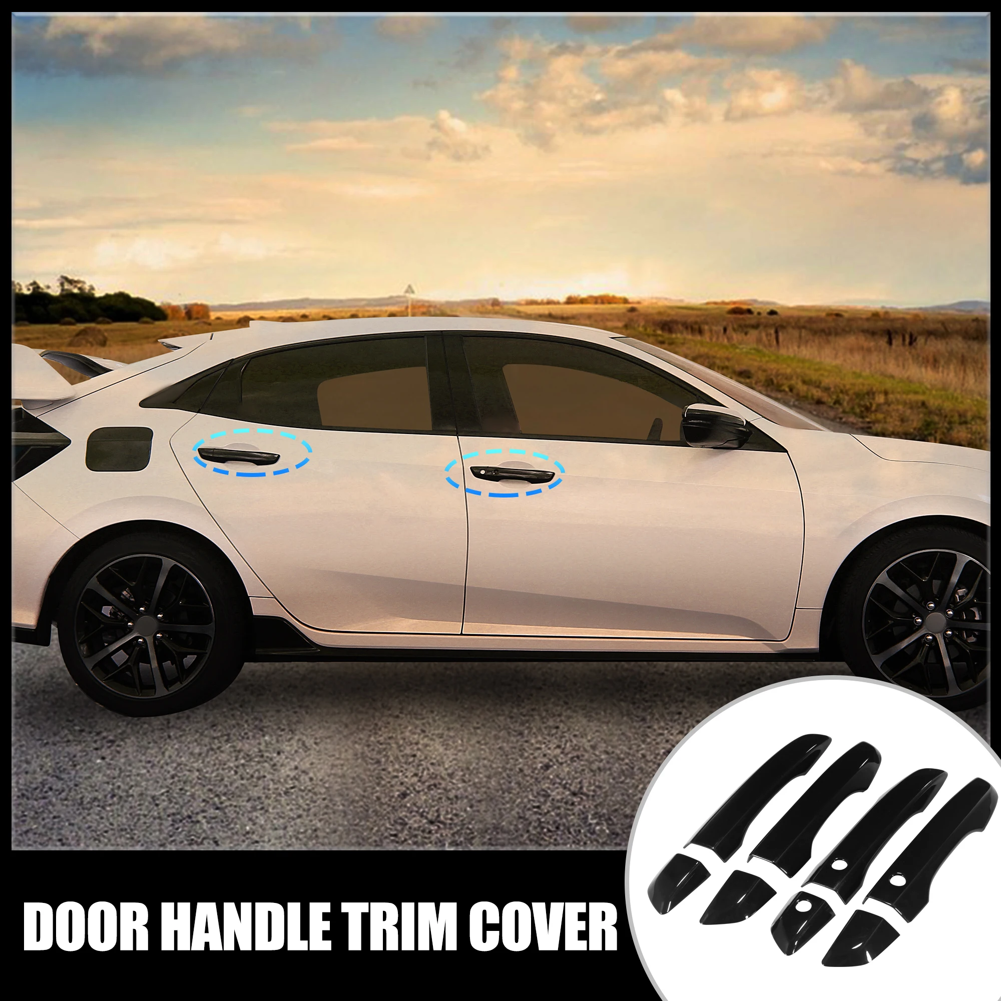 x autohaux 8pcs exterior door handle trim cover with keyless entry left hand drive for honda civic 10th gen 2016 2021 x autohaux 8pcs exterior door handle trim cover with keyless entry left hand drive for honda civic 10th gen 2016 2021