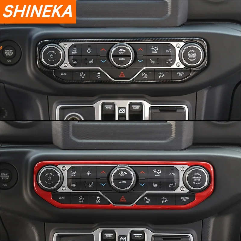 shineka car air conditioning control knob panel decoration cover for jeep wrangler jl gladiator jt 2018 up interior shineka car air conditioning control knob panel decoration cover for jeep wrangler jl gladiator jt 2018 up interior