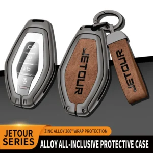 new zinc alloy car remote key case cover shell fob for chery jetour x70 x90 x95 plus 2020 2021 2022 2023 keychain accessories
