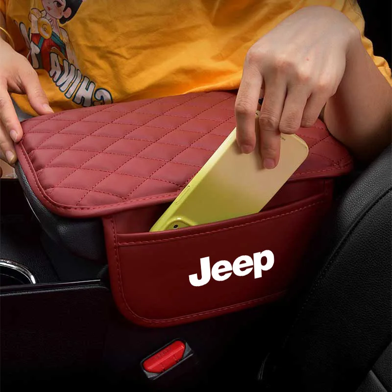 1pcs leather car armrest mat tissue boxes height pad armrest box for jeep wrangler grand cherokee renegade tyre stem air caps 1pcs leather car armrest mat tissue boxes height pad armrest box for jeep wrangler grand cherokee renegade tyre stem air caps