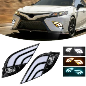 car led daytime lights daytime running lights fog lights assembly for toyota camry 2019 2020 waterproof turn signal light 12v