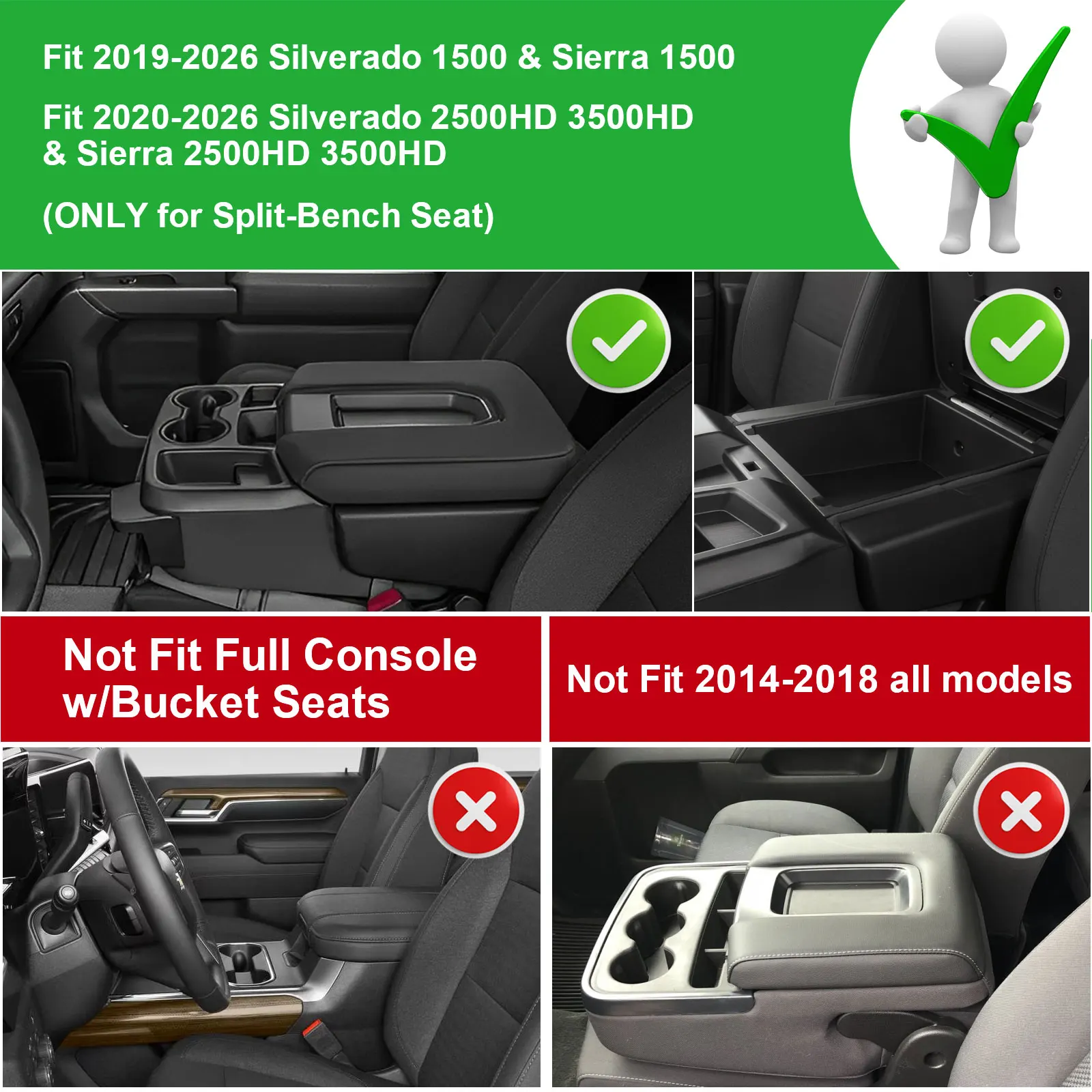 for 2020 2025 2026 chevrolet silverado/gmc sierra 1500 2500hd 3500hd center console organizer tray interior storage armrest box for 2020 2025 2026 chevrolet silverado/gmc sierra 1500 2500hd 3500hd center console organizer tray interior storage armrest box