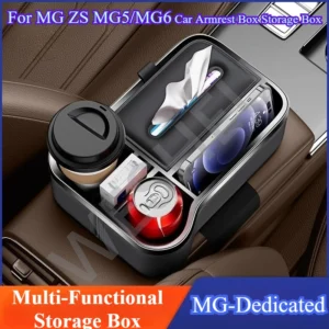 for mg zs mg5 mg6 car armrest storage box car water cup holder special car tissue box armrest box storage accessories