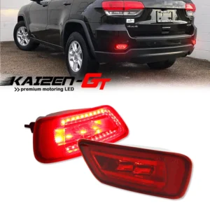 red led rear bumper reflector lights, tail/brake & rear fog lights for 2011 up jeep grand cherokee wk2, compass & dodge journey