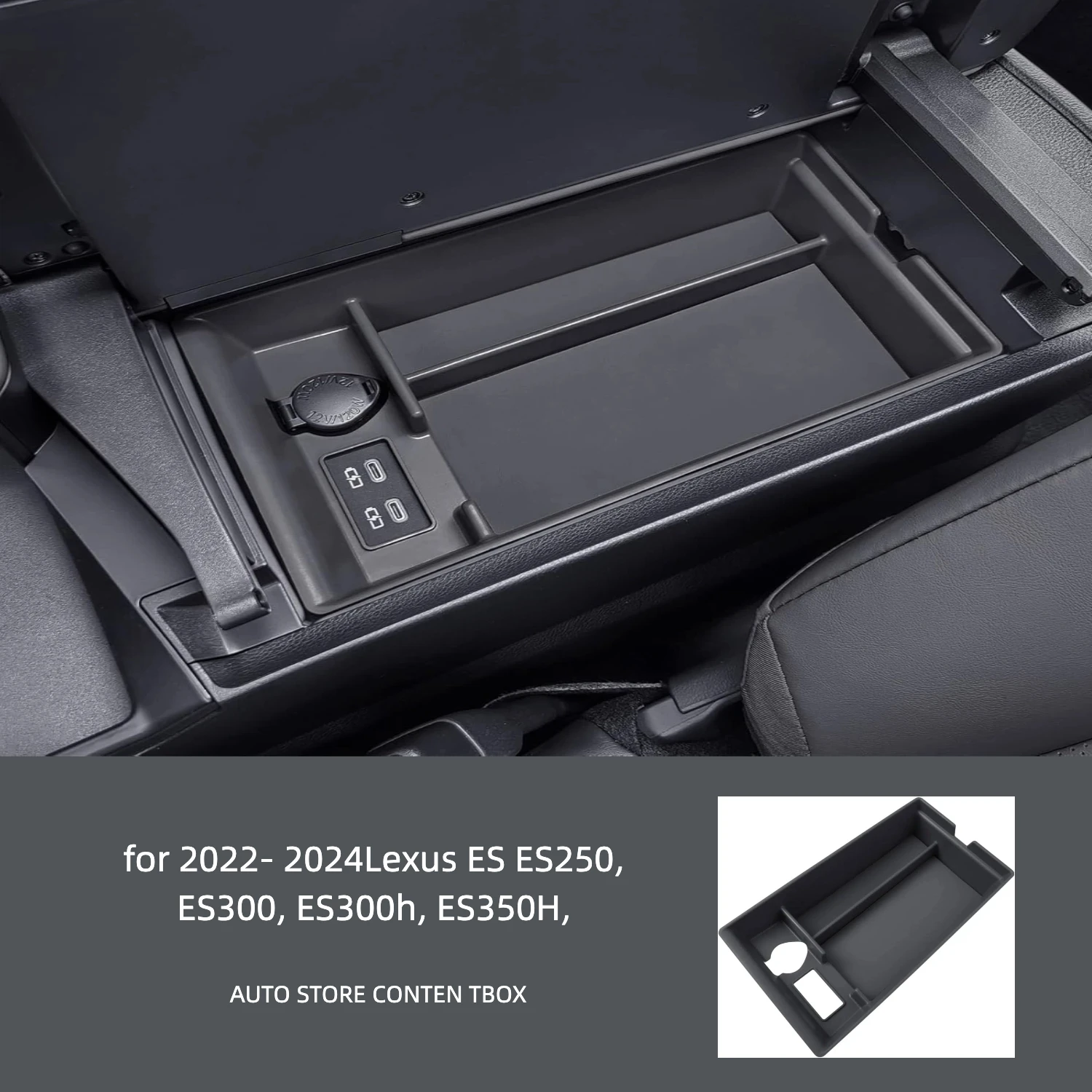 for 2022 2024 lexus es250 es300 es300h es350h armrest storage box center console organizer tray in car supplies black abs for 2022 2024 lexus es250 es300 es300h es350h armrest storage box center console organizer tray in car supplies black abs