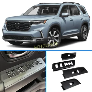 for honda pilot 2023 2024 2025 4pcs new abs glossy black window switch panel frame cover lhd decoration accessories