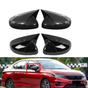 car rearview side mirror cover fit for honda city / hatchback gn2 gn3 2020 2022 wing cap door rear view case trim sticker