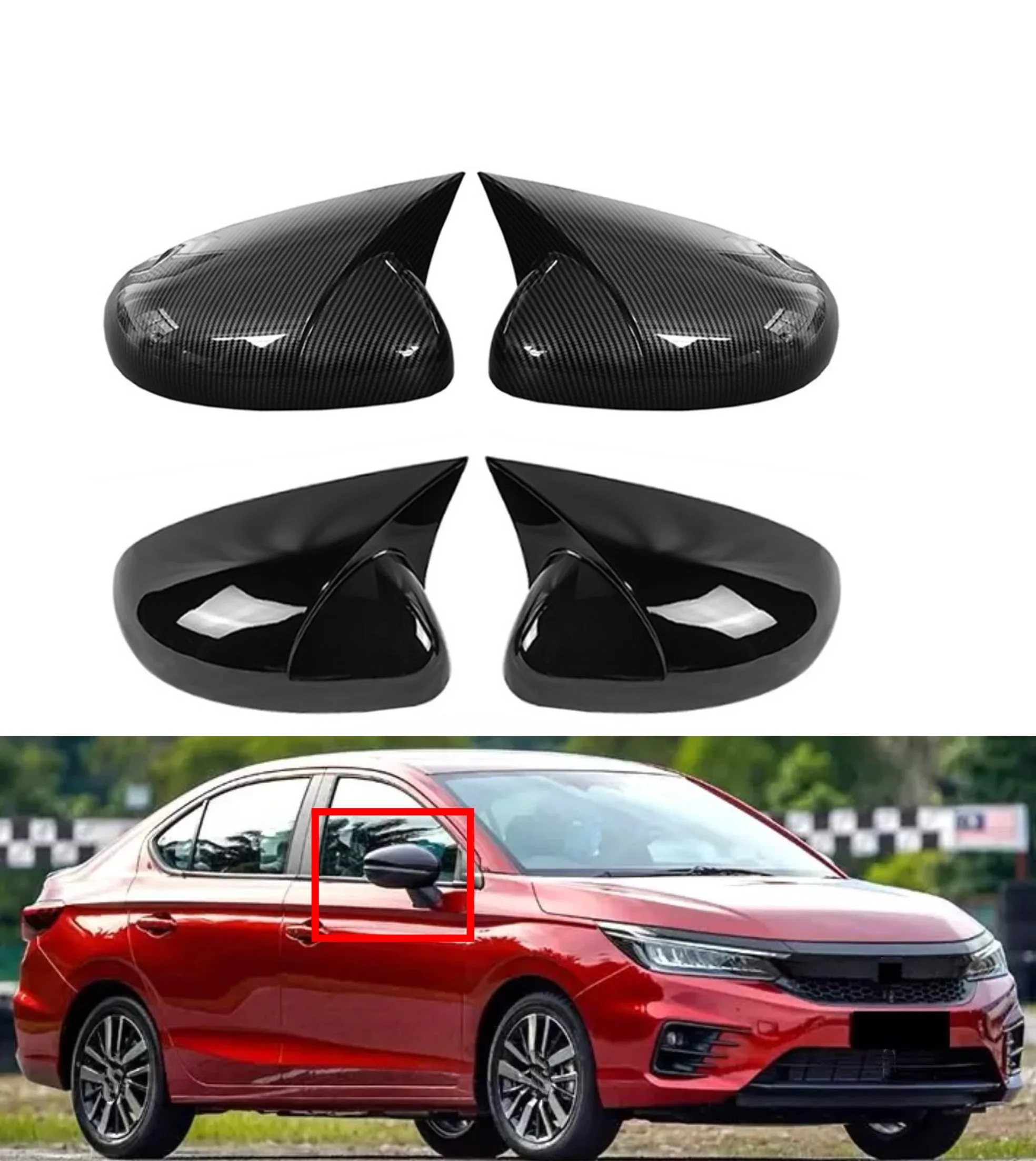 car rearview side mirror cover fit for honda city / hatchback gn2 gn3 2020 2022 wing cap door rear view case trim sticker car rearview side mirror cover fit for honda city / hatchback gn2 gn3 2020 2022 wing cap door rear view case trim sticker