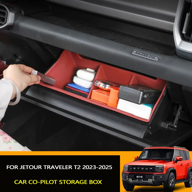 car co pilot storage box fit for jetour traveler t2 modified auto co pilot silicone storage box with partition interior parts car co pilot storage box fit for jetour traveler t2 modified auto co pilot silicone storage box with partition interior parts