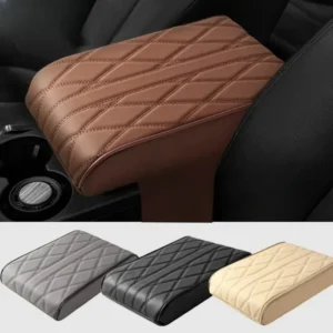 wave embroider pu leather car armrest mat center console arm rest protection cushion auto armrests storage box cover pad