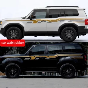 matt gold with gray waist line sticker stripe decal graphics blackout vinyl precut wrap for land cruiser 250 prado lc250