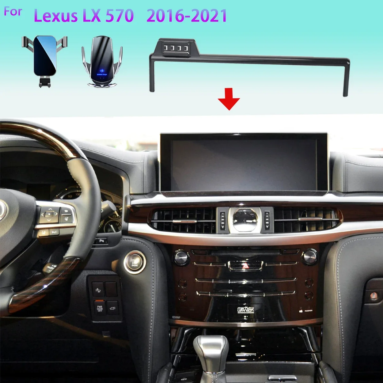 car phone holder for lexus lx 570 j200 2016 2020 2021 screen mobile phone support car mounts 15w wireless charging accessories car phone holder for lexus lx 570 j200 2016 2020 2021 screen mobile phone support car mounts 15w wireless charging accessories