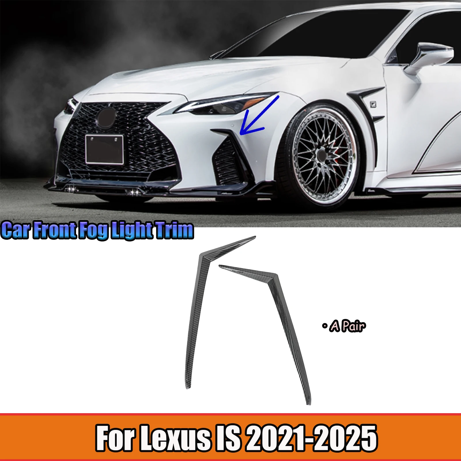 for lexus is 2021 2025 a pair front fog light trim strip owen style body kits car accessories carbon fiber style abs plastic for lexus is 2021 2025 a pair front fog light trim strip owen style body kits car accessories carbon fiber style abs plastic