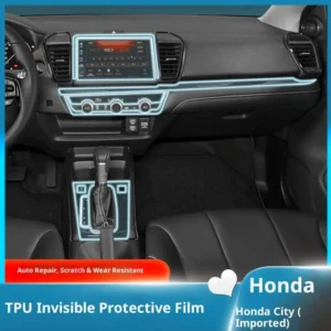 for honda city 2021 2022 2023 2024 2025 complete interior protection, premium transparent tpu film kit for dashboard