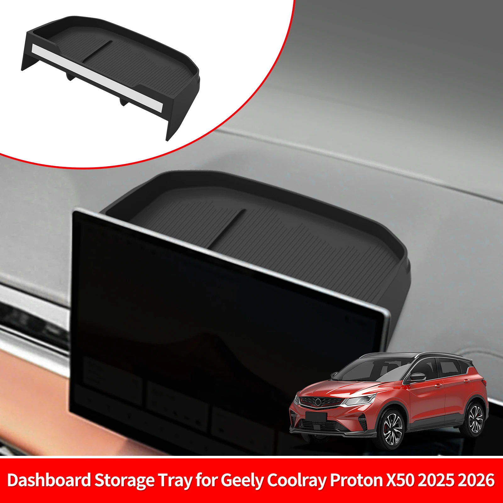 for geely coolray proton x50 2025 2026 dashboard storage box center console hidden tray behind screen accessories silicone for geely coolray proton x50 2025 2026 dashboard storage box center console hidden tray behind screen accessories silicone