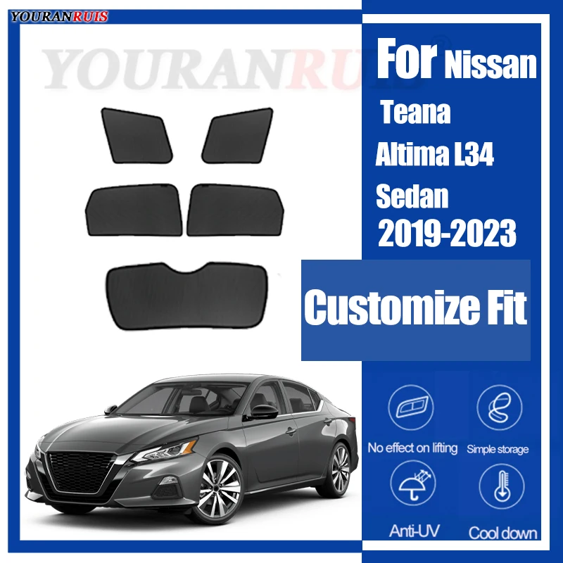 for nissan teana altima l34 sedan 2019 2023 magnetic customized car windows sun shade uv protection children car curtain mesh for nissan teana altima l34 sedan 2019 2023 magnetic customized car windows sun shade uv protection children car curtain mesh