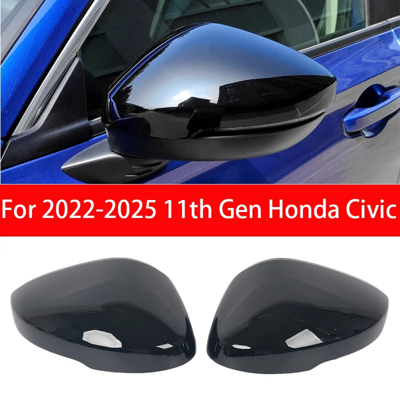 2pcs carbon fiber style rear view side mirror cover glossy black rearview caps for honda civic 11th 2022 2023 2024 2025 2026 abs 2pcs carbon fiber style rear view side mirror cover glossy black rearview caps for honda civic 11th 2022 2023 2024 2025 2026 abs