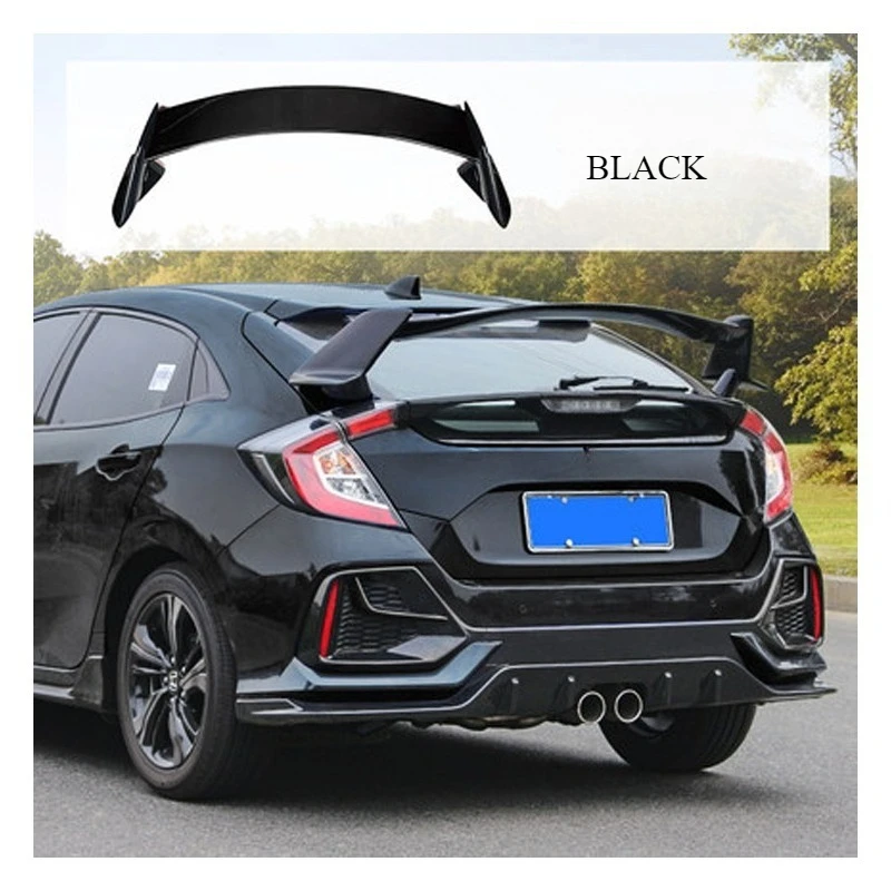 for honda civic 2018 2021 10th gen hatchback rear spoiler refit typer style roof wing trunk lip auto body kit tuning decoration for honda civic 2018 2021 10th gen hatchback rear spoiler refit typer style roof wing trunk lip auto body kit tuning decoration