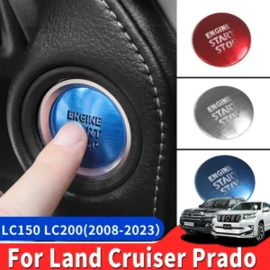 stainless steel engine start stop button patch fit for toyota land cruiser prado 200 150 interior modification accessories