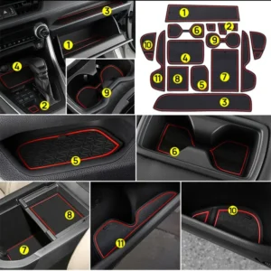car non slip mat door groove pad gate slot cup car accessories for toyota rav4 xa50 2019 2020 2021 2022 2023 rav 4 hybrid