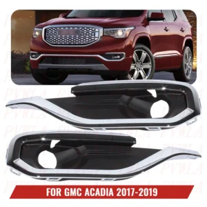 for gmc acadia 2017 2018 2019 car accessories front bumper fog light lamp grille cover 84693622/gm1038209 84693621/gm1039209