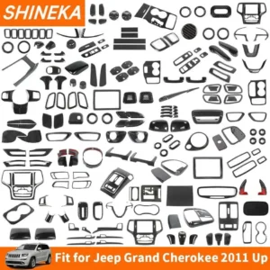 shineka car carbon fiber grain interior decoration cover for jeep grand cherokee 2011 2012 2013 2014 2015 2016 2020 accessories