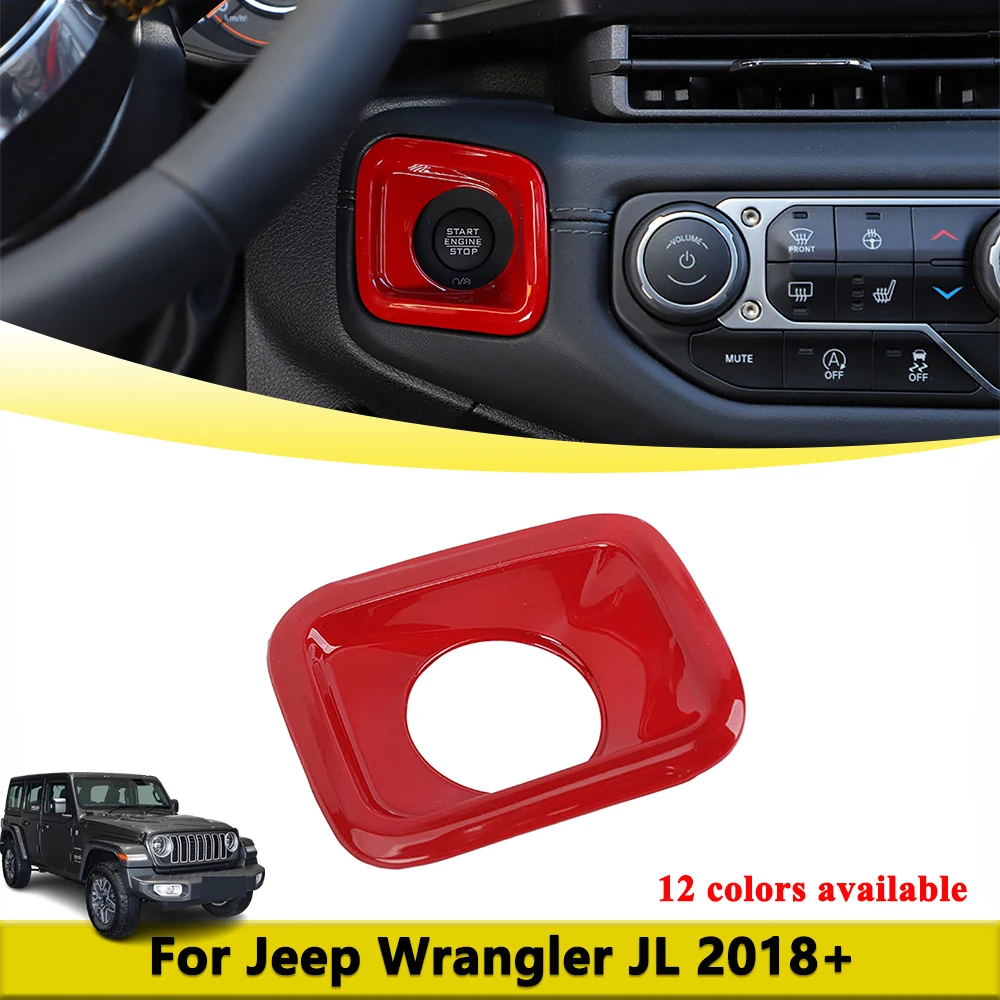 center console start button switch trim cover for jeep wrangler jl rubicon 2018 2025 interior moudlings car interior accessories center console start button switch trim cover for jeep wrangler jl rubicon 2018 2025 interior moudlings car interior accessories